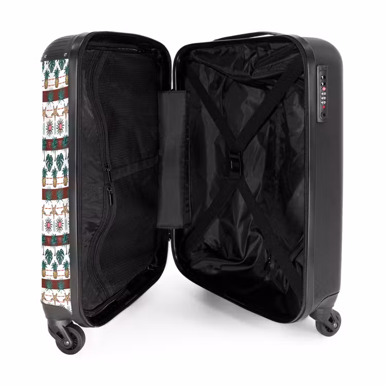 Zomer illustratie print NBS - Handbagage koffer - Volwassenen Unisex middel -binnenkant