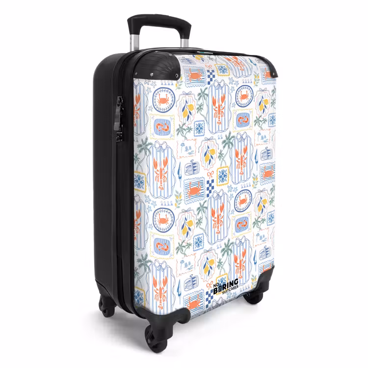Zomers illustraties kleurrijk NBS - Handbagage koffer - Volwassenen Unisex middel -productfoto_3d