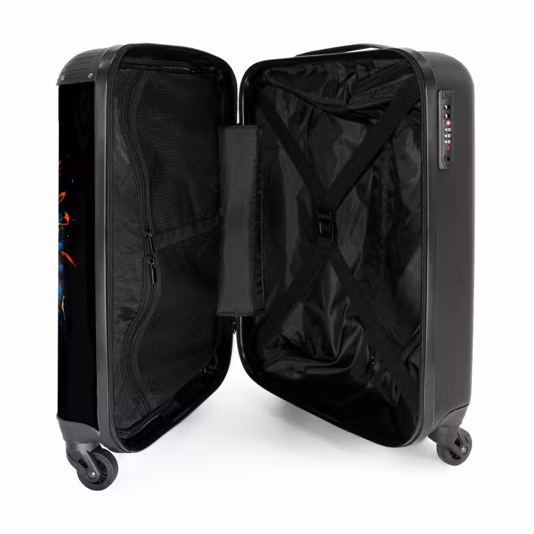 Zomerse aap met kleurrijke zwemband NBS - Handbagage koffer - Unisex middel -binnenkant