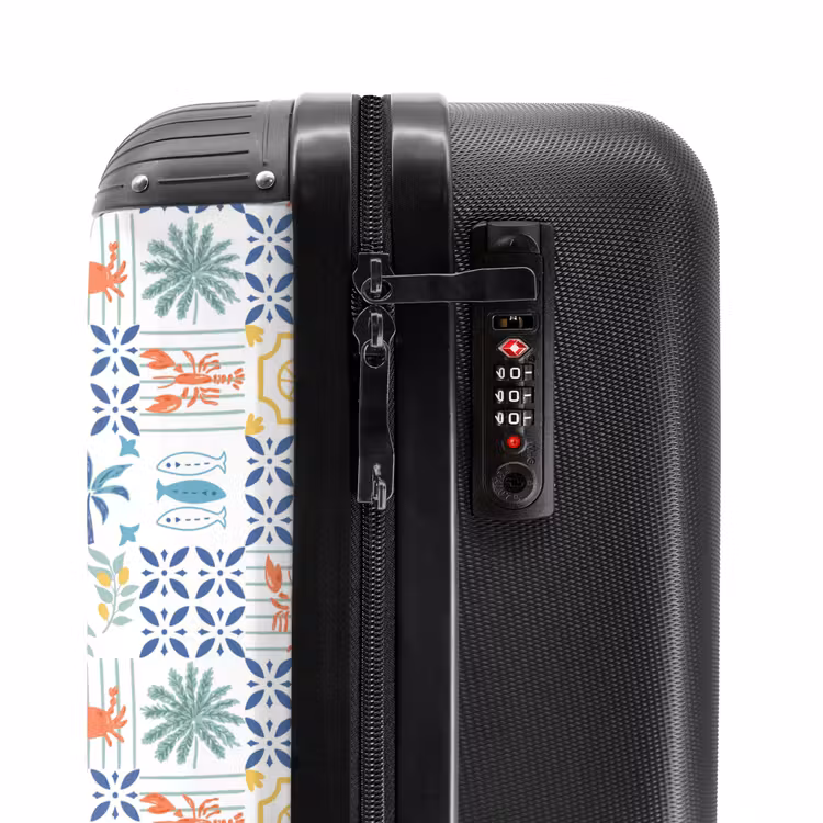 Zomer tegel patroon kleurrijk NBS - Handbagage koffer - Volwassenen Unisex middel -slot