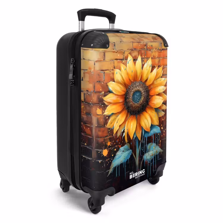 Zonnebloem in graffiti stijl NBS - Handbagage koffer - Unisex middel -productfoto_3d