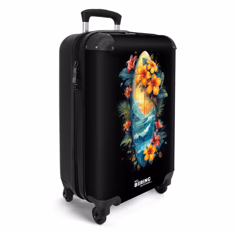 Surfplank Omringd door Bloemen NBS - Handbagage koffer - Unisex middel -productfoto_3d