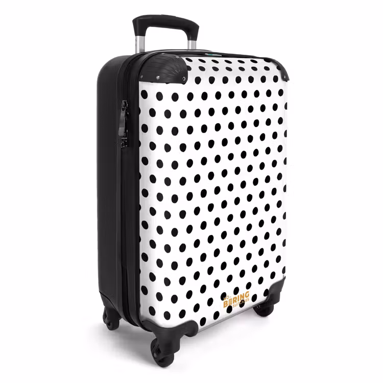 Symmetrisch geplaatste zwarte stippen over een witte achtergrond NBS - Handbagage koffer - Volwassenen Unisex middel -productfoto_3d