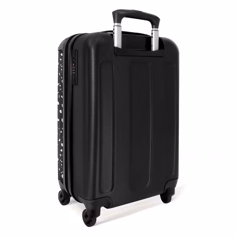Terrazzo patroon zwart en wit NBS - Handbagage koffer - Volwassenen Unisex middel -achterkant