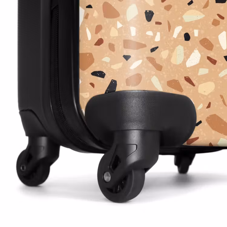 Terrazzo patroon kleurrijk bruin NBS - Handbagage koffer - Volwassenen Unisex middel -wiel