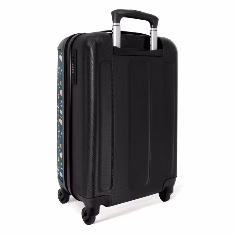 Terrazzo patroon groen met pastel NBS - Handbagage koffer - Volwassenen Unisex middel -achterkant
