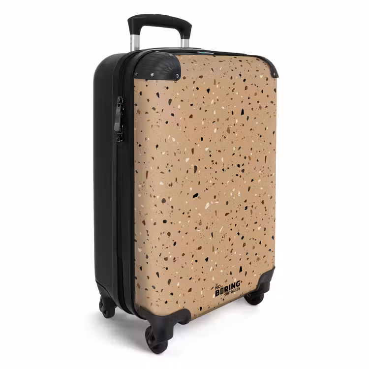 Terrazzo patroon veelkleurig beige NBS - Handbagage koffer - Volwassenen Unisex middel -productfoto_3d