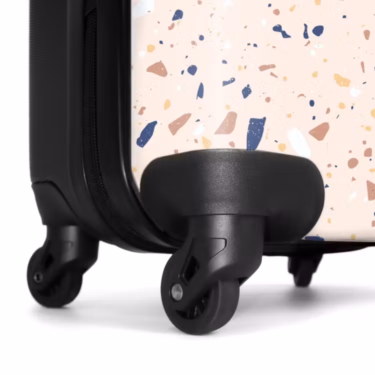 Terrazzo patroon veelkleurig blauw NBS - Handbagage koffer - Volwassenen Unisex middel -wiel
