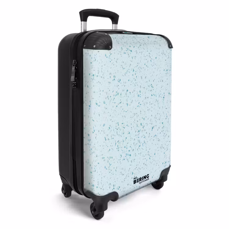 Terrazzo patroon veelkleurig blauw en groen NBS - Handbagage koffer - Volwassenen Unisex middel -productfoto_3d