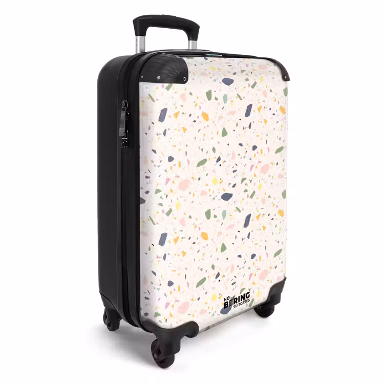 Terrazzo patroon veelkleurig confetti NBS - Handbagage koffer - Volwassenen Unisex middel -productfoto_3d