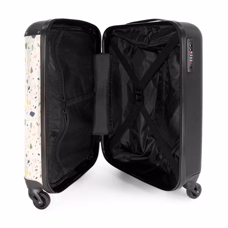 Terrazzo patroon veelkleurig confetti NBS - Handbagage koffer - Volwassenen Unisex middel -binnenkant