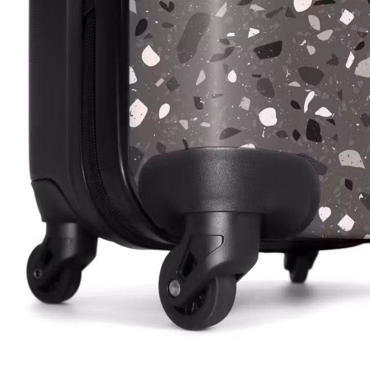 Terrazzo patroon veelkleurig donkergrijs NBS - Handbagage koffer - Volwassenen Unisex middel -wiel