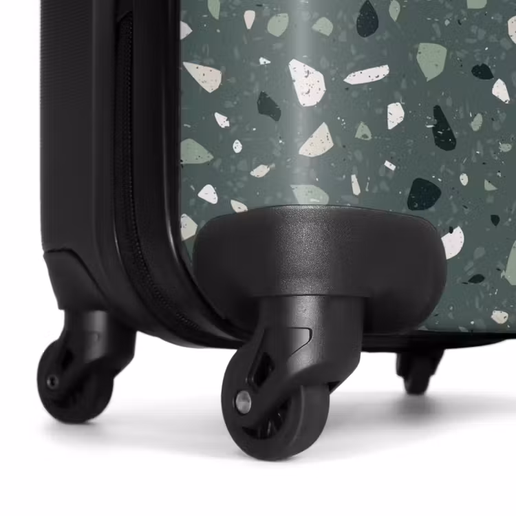 Terrazzo patroon veelkleurig groen NBS - Handbagage koffer - Volwassenen Unisex middel -wiel