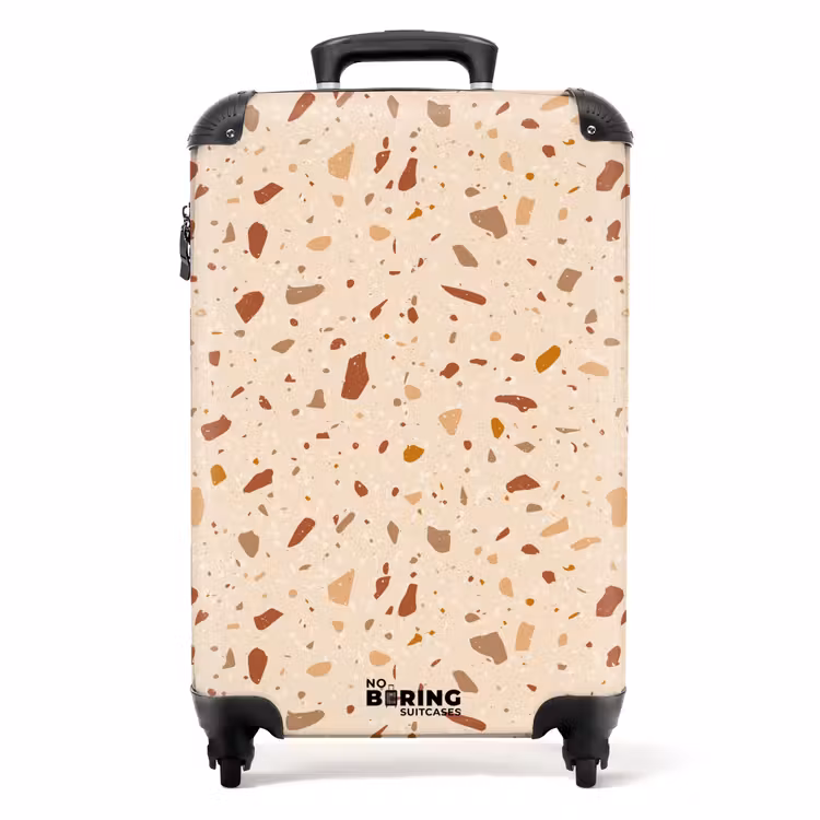 Terrazzo patroon veelkleurig terra NBS - Handbagage koffer - Volwassenen Unisex middel -productfoto_recht