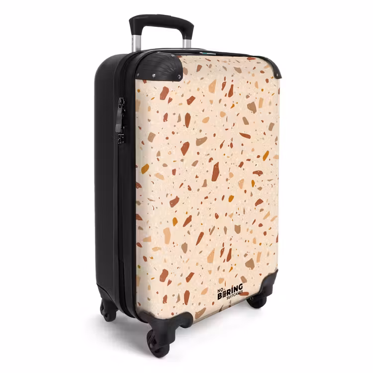 Terrazzo patroon veelkleurig terra NBS - Handbagage koffer - Volwassenen Unisex middel -productfoto_3d