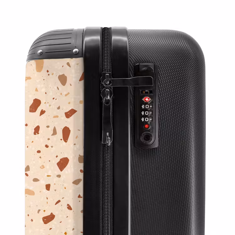 Terrazzo patroon veelkleurig terra NBS - Handbagage koffer - Volwassenen Unisex middel -slot