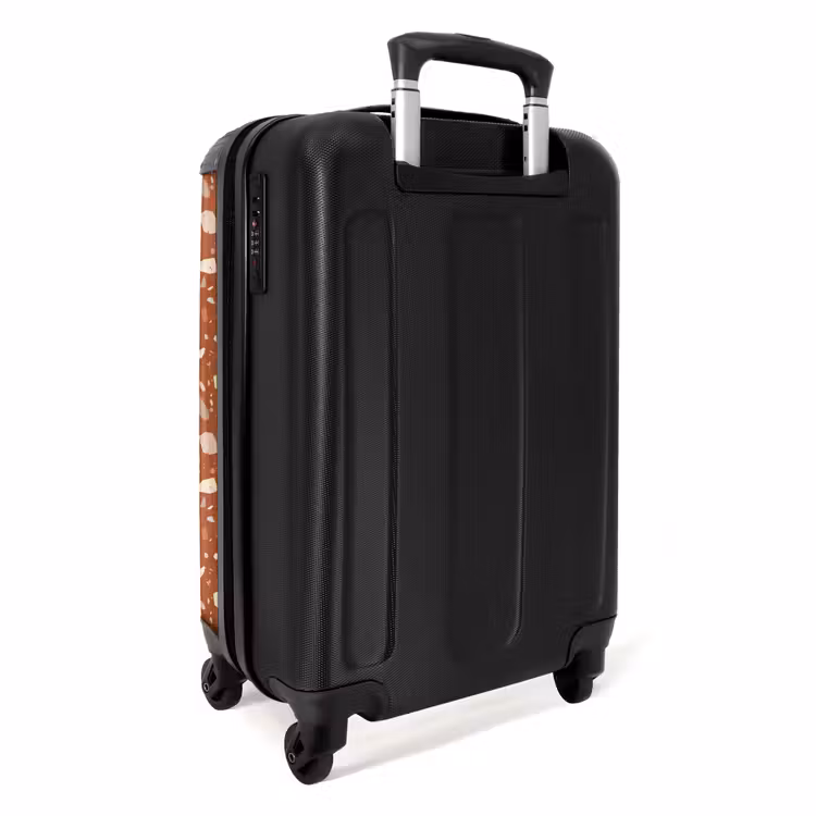 Terrazzo patroon veelkleurig terracotta NBS - Handbagage koffer - Volwassenen Unisex middel -achterkant