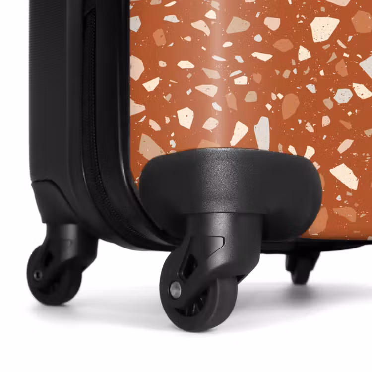 Terrazzo patroon veelkleurig terracotta NBS - Handbagage koffer - Volwassenen Unisex middel -wiel