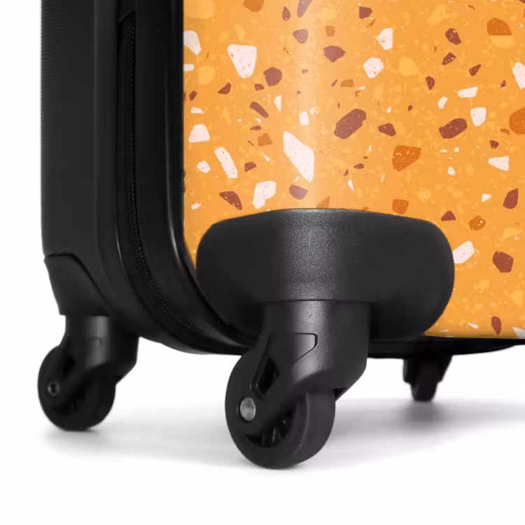Terrazzo patroon veelkleurig geel NBS - Handbagage koffer - Volwassenen Unisex middel -wiel