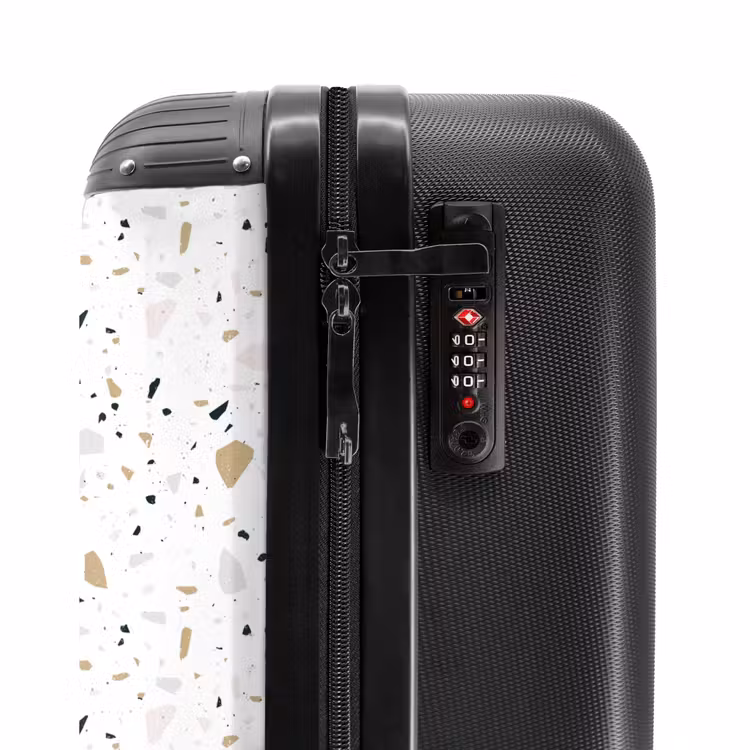 Terrazzo patroon neutraal NBS - Handbagage koffer - Volwassenen Unisex middel -slot