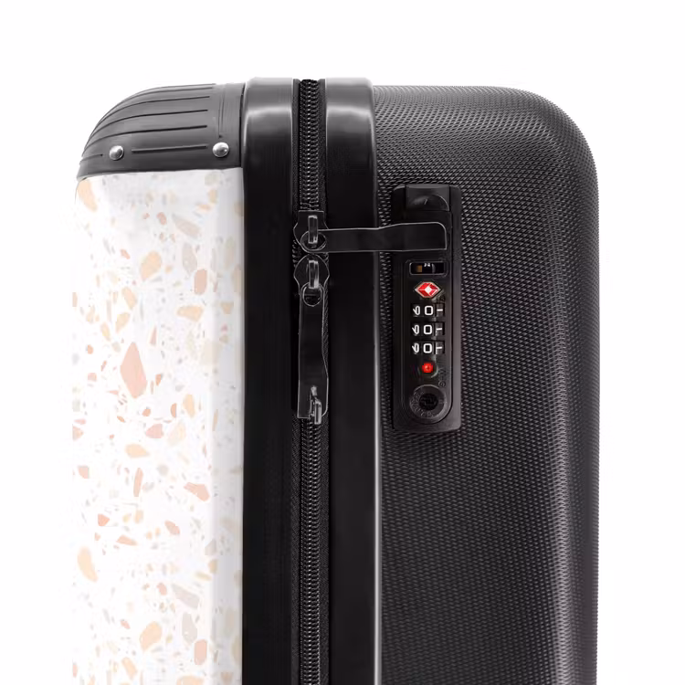 Terrazzo patroon perzik NBS - Handbagage koffer - Volwassenen Unisex middel -slot