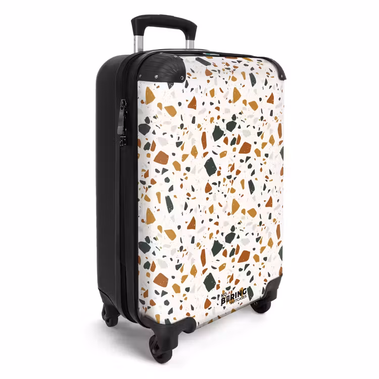 Terrazzo patroon roest oker NBS - Handbagage koffer - Volwassenen Unisex middel -productfoto_3d
