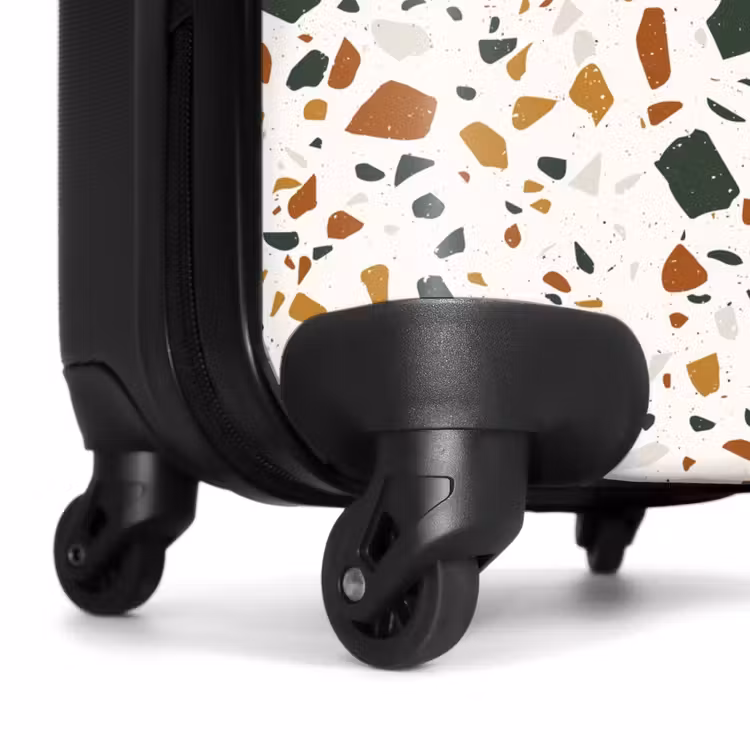Terrazzo patroon roest oker NBS - Handbagage koffer - Volwassenen Unisex middel -wiel