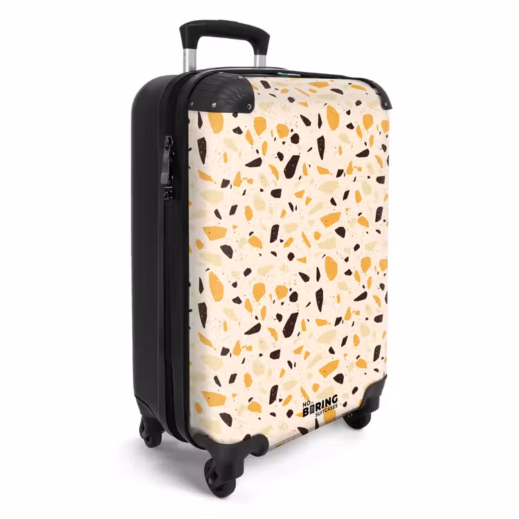 Terrazzo patroon geel NBS - Handbagage koffer - Volwassenen Unisex middel -productfoto_3d