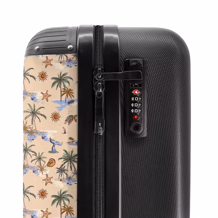 Vakantie eiland print NBS - Handbagage koffer - Volwassenen Unisex middel -slot