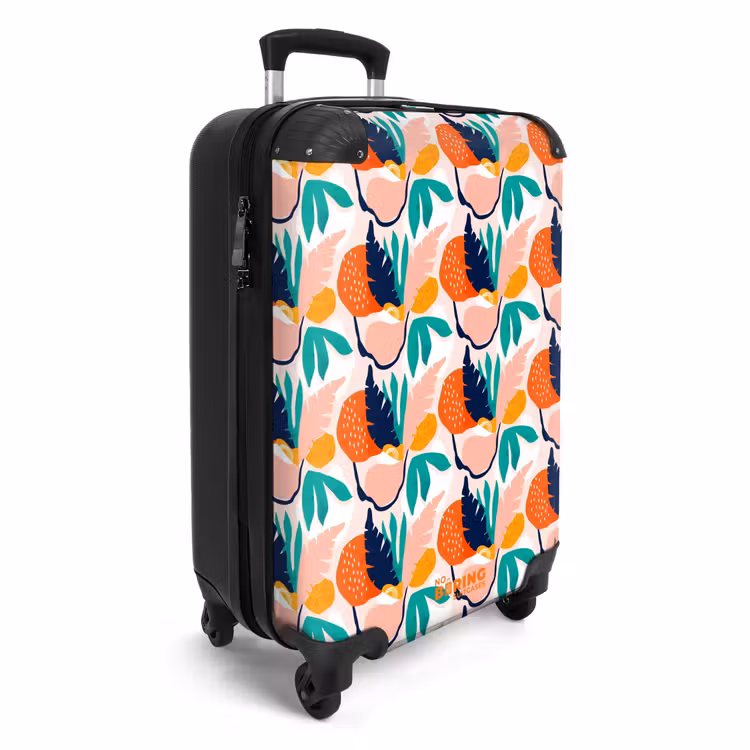 Divers gekleurde abstracte bladeren NBS - Handbagage koffer - Volwassenen Unisex middel -productfoto_3d