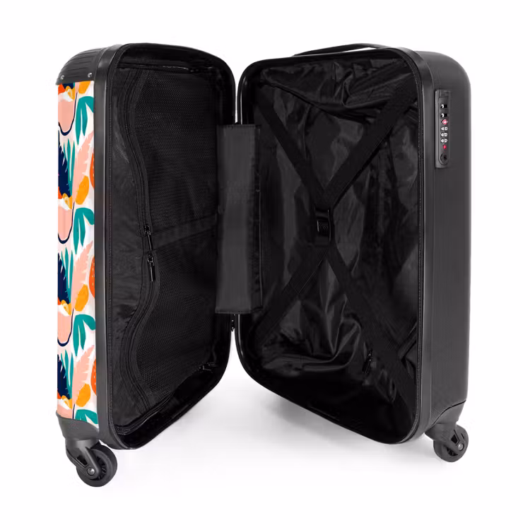 Divers gekleurde abstracte bladeren NBS - Handbagage koffer - Volwassenen Unisex middel -binnenkant