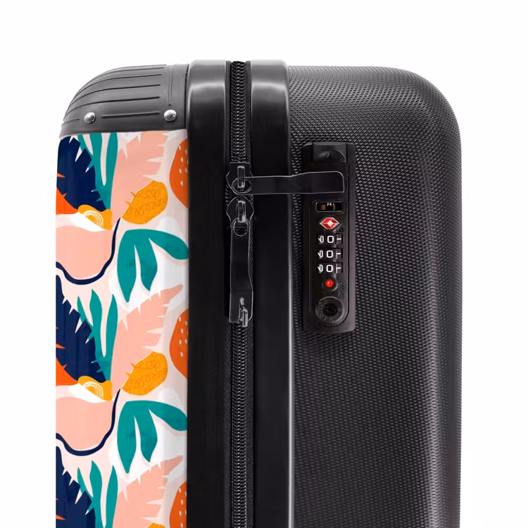 Divers gekleurde abstracte bladeren NBS - Handbagage koffer - Volwassenen Unisex middel -slot