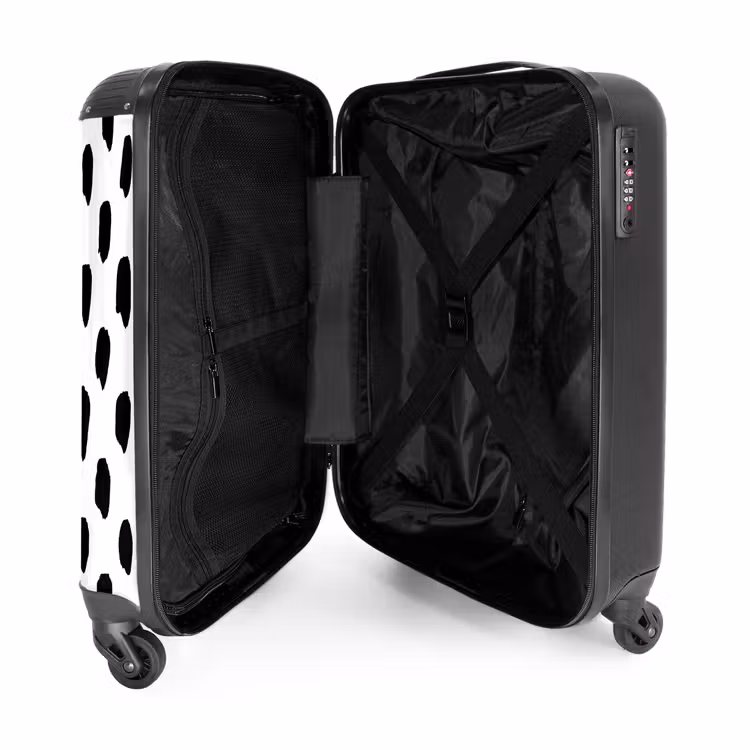 Verticale vlekken op een witte achtergrond NBS - Handbagage koffer - Volwassenen Unisex middel -binnenkant