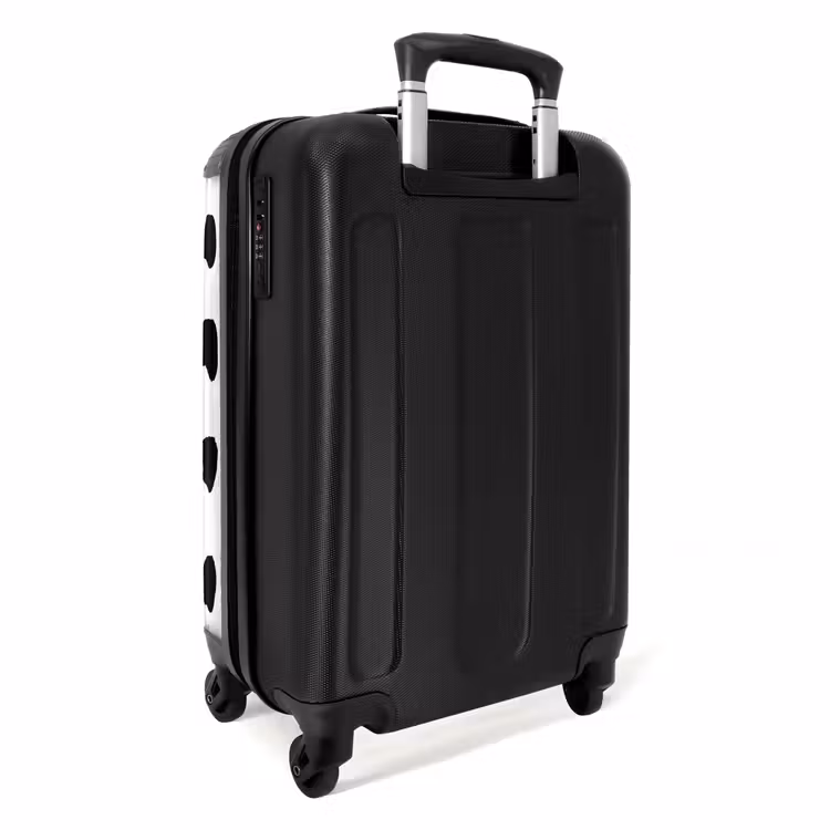 Verticale vlekken op een witte achtergrond NBS - Handbagage koffer - Volwassenen Unisex middel -achterkant