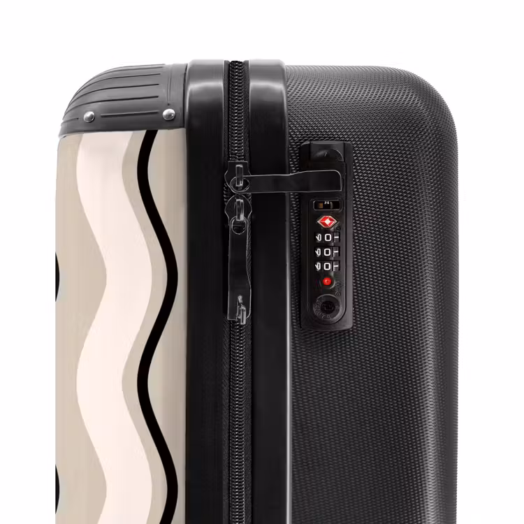 Verticale golven in crème tinten NBS - Handbagage koffer - Unisex middel -slot