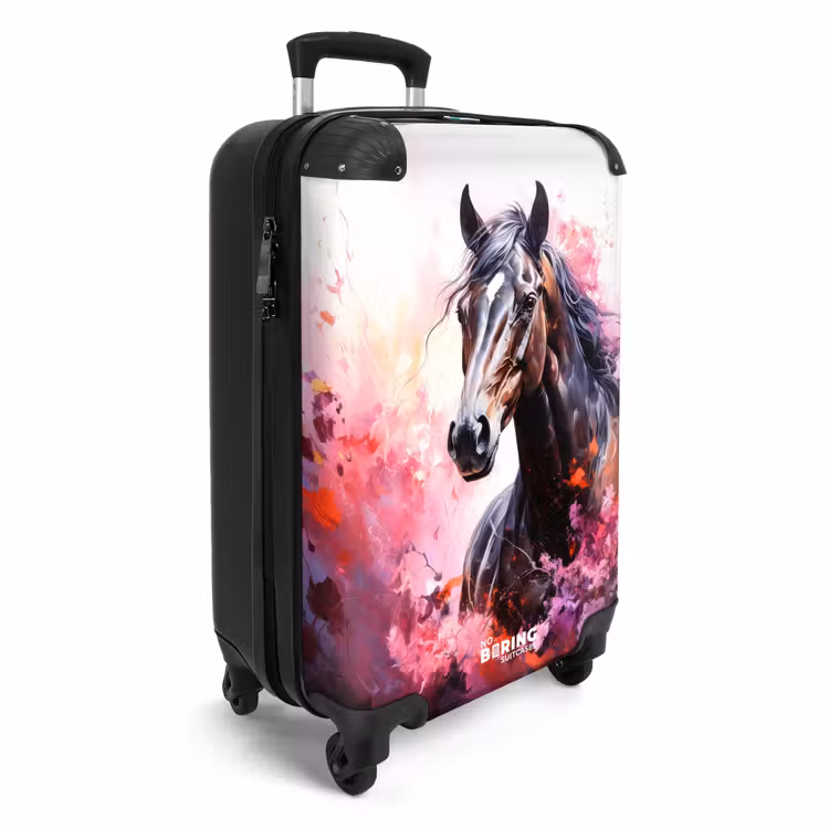 Aquarel paard in kleurexplosie NBS - Handbagage koffer - Unisex middel -productfoto_3d