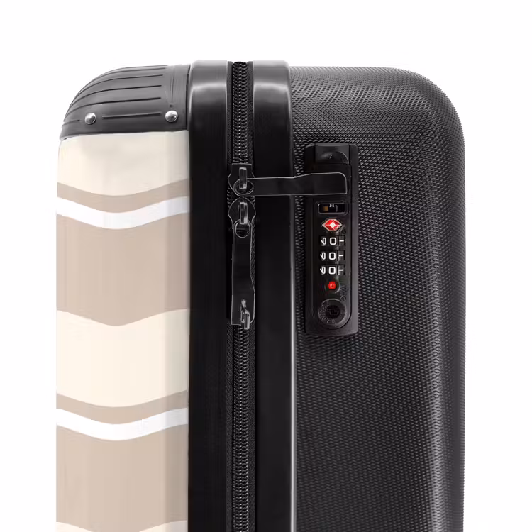 Golven in crème tinten NBS - Handbagage koffer - Unisex middel -slot