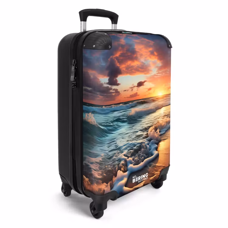 Golvende zee bij zonsondergang NBS - Handbagage koffer - Unisex middel -productfoto_3d