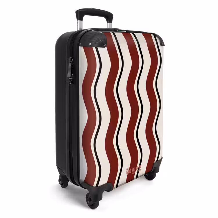 Golvende strepen in rood NBS - Handbagage koffer - Unisex middel -productfoto_3d