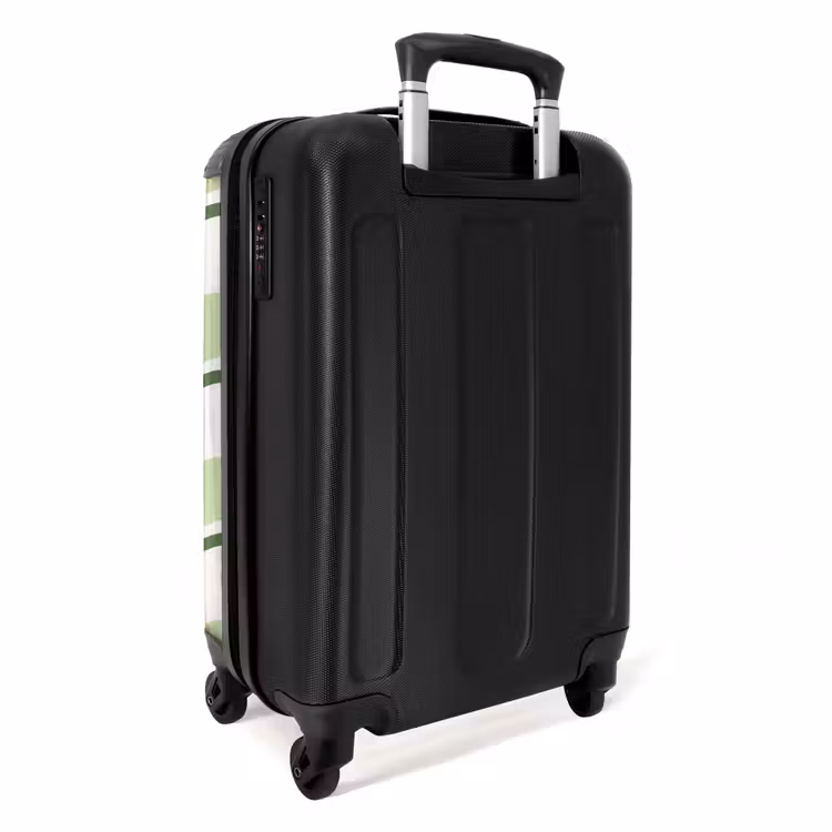 Golvende strepen in groene tinten NBS - Handbagage koffer - Unisex middel -achterkant