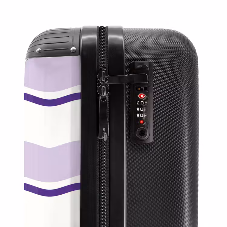 Golvende strepen in paarse tinten NBS - Handbagage koffer - Unisex middel -slot