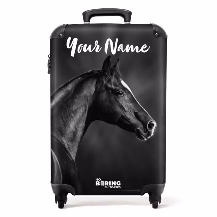 zwarte-hengst-in-profiel-paardenkracht NBS - Handbagage koffer - Kinderen Unisex middel -productfoto_recht