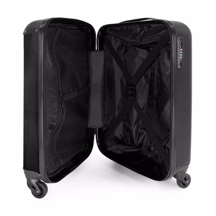 zwarte-hengst-in-profiel-paardenkracht NBS - Handbagage koffer - Kinderen Unisex middel -binnenkant