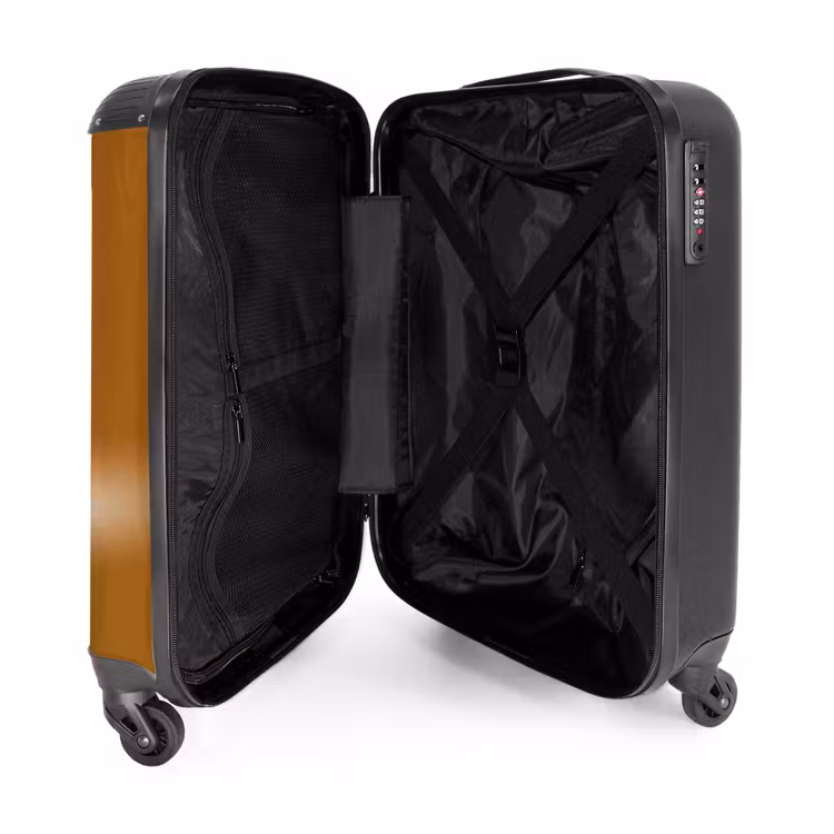 Blauwe auto met gele vlammen NBS - Handbagage koffer - Kinderen Unisex middel -binnenkant