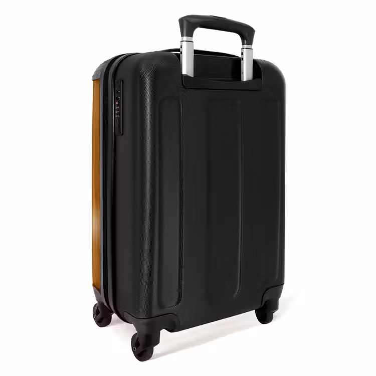 Blauwe auto met gele vlammen NBS - Handbagage koffer - Kinderen Unisex middel -achterkant