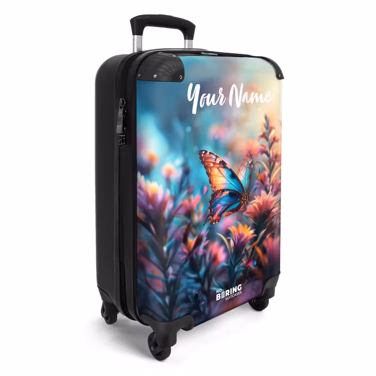 Vlinder flowers NBS - Handbagage koffer - Kinderen Unisex middel -productfoto_3d