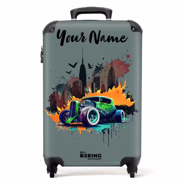 Auto in spookstad NBS - Handbagage koffer - Kinderen Unisex middel -productfoto_recht