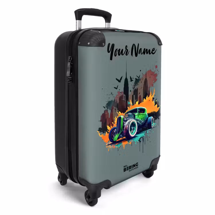 Auto in spookstad NBS - Handbagage koffer - Kinderen Unisex middel -productfoto_3d