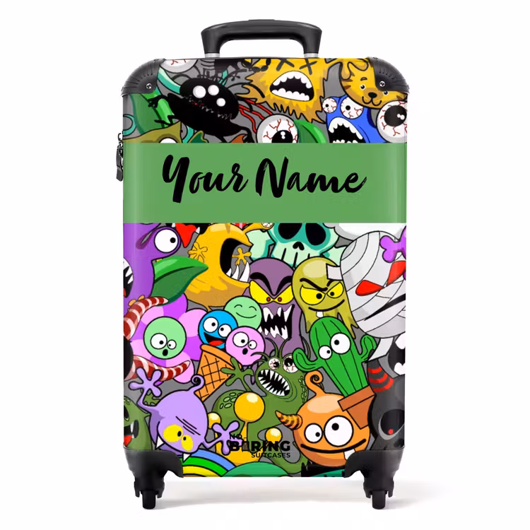 Kleurrijke Monstermix NBS - Handbagage koffer - Kinderen Unisex middel -productfoto_recht