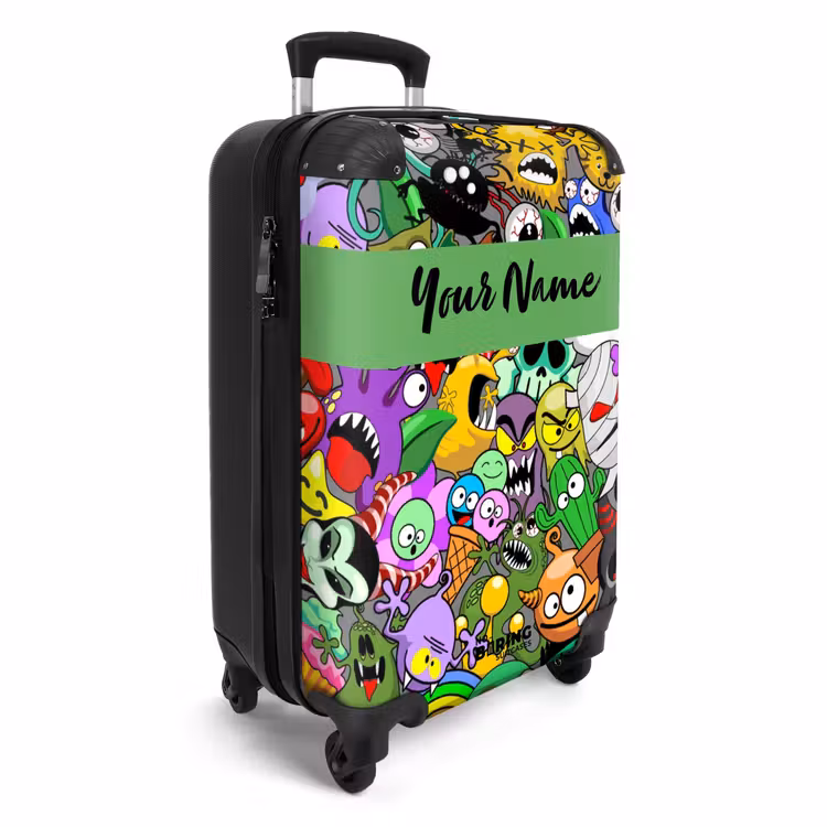 Kleurrijke Monstermix NBS - Handbagage koffer - Kinderen Unisex middel -productfoto_3d